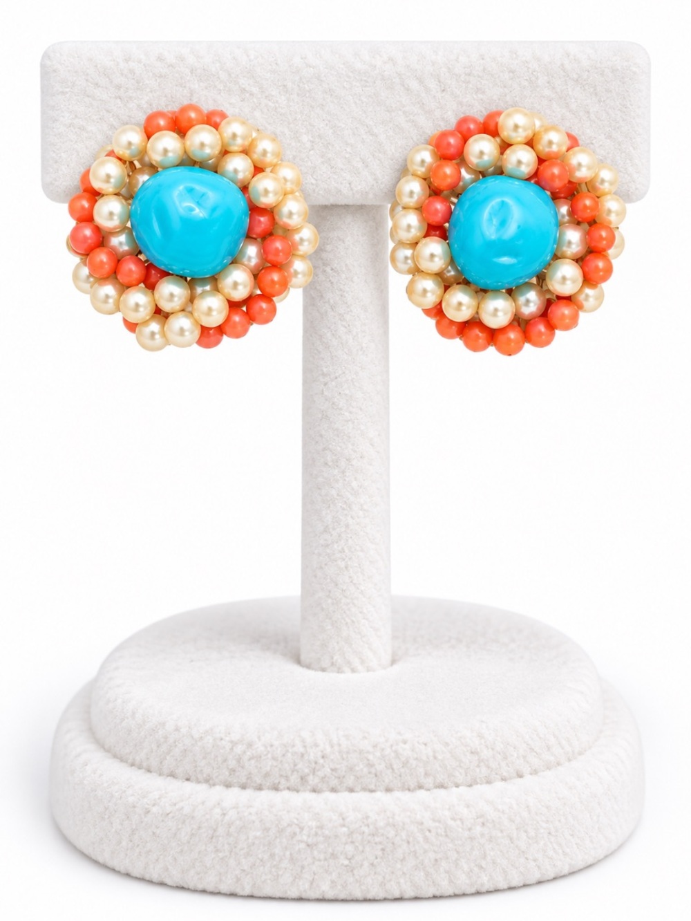 Japan “VTG” Mid-Century Cluster Clip-On Earrings